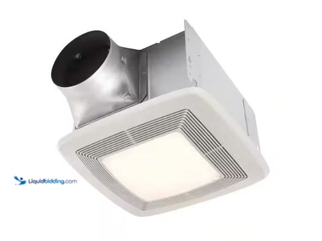 Lot 49-1630943 - Broan-NuTone QT Series Quiet 130 CFM Ceiling Bathroom Exhaust Fan with Light and Night Light, 1.5 So...