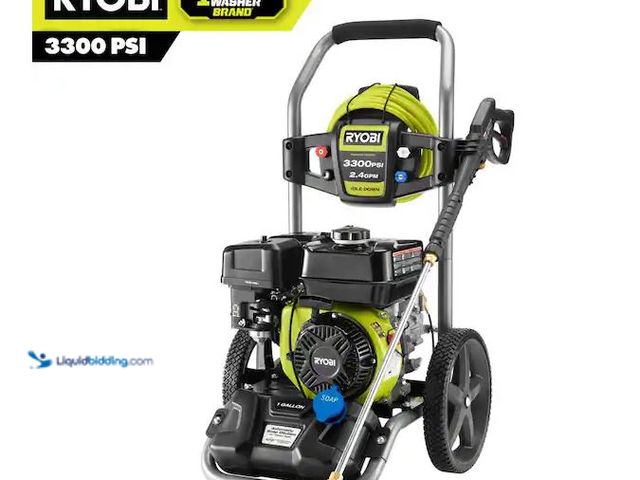 Lot 49-5545734 - RYOBI
3300 PSI 2.4 GPM Cold Water Gas Pressure Washer with 212cc Engine, Used with Attachments and ...