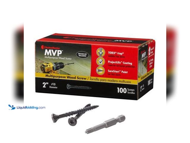 Lot 49-5541899 - QTY 2- FastenMaster 10 x 2 in. Trox TTAP Drive Sure Sink Flat Head MVP Multi-Purpose Wood Screw (100...