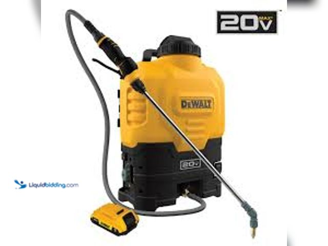 Lot 49-3540223 - DEWALT Lithium-Ion Powered Battery Backpack Sprayer. Model # DXSP190681. Unused