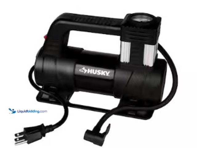 Lot 49-2022532 - Husky 120-Volt Corded Electric Inflator, Model # RCP-B30B, MSRP $37.91, Slightly used, Has attachmen...