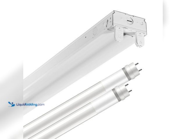 Lot 49-5463562 - Metalux
SLES 4 ft. 64-Watt Equivalent 2-Lamp Strip Light Luminaire Plus LED T8 Tube Bundle, 4000K, ...