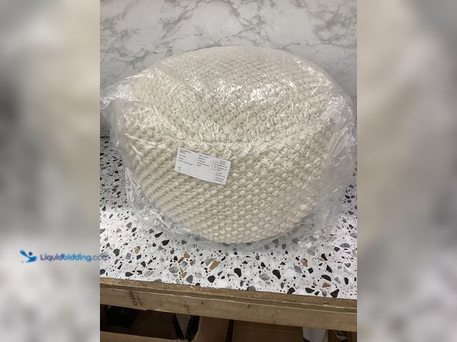 Lot 49-5406305 - Nourison Handmade Cotton Woven, Cream Color, Ottoman, Unused, No factory picture