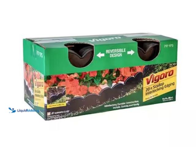 Lot 49-1569556 - Lot of (2) Vigoro 6 in. x .25 in. x 6 in. Black Plastic Landscape Edging (40-6 in. Pieces/ 20 Linear...
