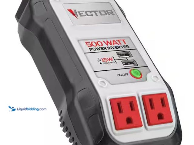Lot 49-3530422 - VECTOR
500 Watt Power Inverter, Dual Power Inverter, Two USB Charging Ports Internet # 313803260
M...