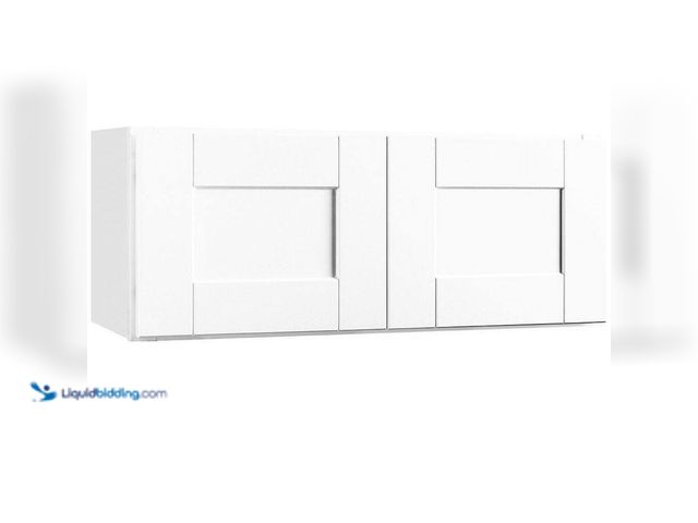 Lot 49-5435501 - Hampton Bay
Shaker 30 in. W x 12 in. D x 12 in. H Assembled Wall Bridge Kitchen Cabinet in Satin Wh...