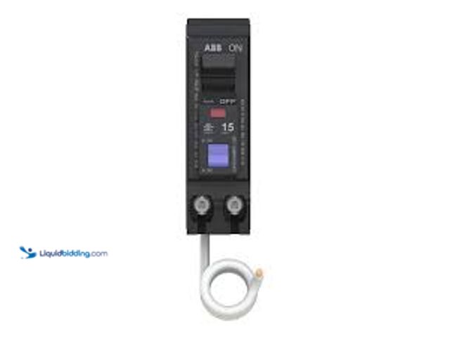 Lot 49-5485421 - ABB 15 Amp Single-Pole Dual Function Arc Fault/GFCI Breaker. Model # THQL1115DFA. Unused.
