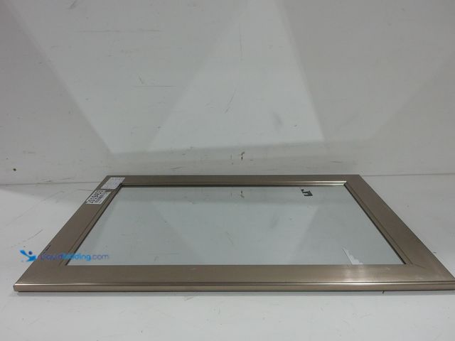 Lot 49-2026329 - mirror 24.4*35.4, brushed nickel. Slightly used. Scuffs and scratches. Shipping damage. NOTE: The ba...