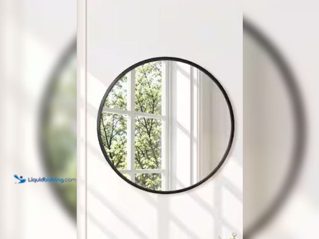 Lot 49-2020953 - Yuaris 24 in. W x 24 in. H Framed Round Matte Black Mirrors for Bathroom Wall Beveled Mirror Bathroo...