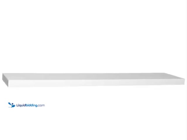 Lot 49-5538722 - Home Decorators Collection
Slim Line 1-Piece 8 in. D x 18 in. L x 1-1/4 in. MDF White Floating Shel...