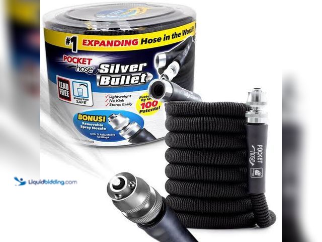 Lot 49-5544432 - Pocket Hose Silver Bullet 3/4 in. Dia x 50 ft. Lightweight Kink-Free Expandable Water Garden Hose. M...