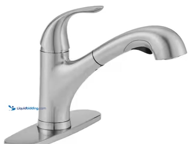 Lot 49-2001492 - Glacier Bay Market Single-Handle Pull-Out Sprayer Kitchen Faucet in Stainless Steel, Model # HD67737...