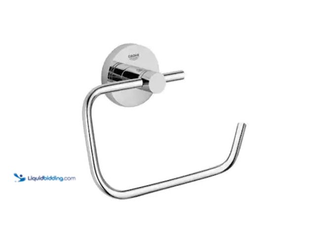 Lot 49-1578183 - Lot containing (1) GROHE Essentials Towel Ring in Starlight Chrome, Model # 40365001, and (1) GROHE ...