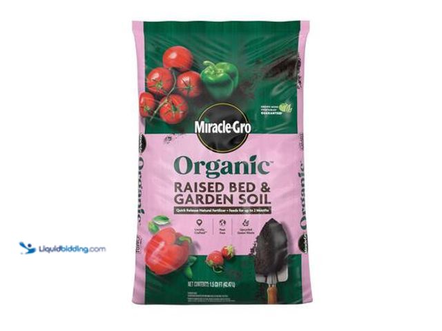 Lot 49-5549634 - QTY 2 - Miracle-Gro Organic Raised Bed and Garden Soil 1.5 cu. ft. with Quick Release Natural Fertil...