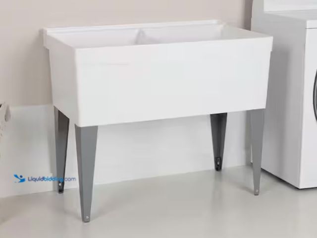 Lot 49-2005546 - MUSTEE Utilatub 40 in. x 24 in. x 33 in. Thermoplastic Floor Mount Utility Tub in White, Model # 27F...