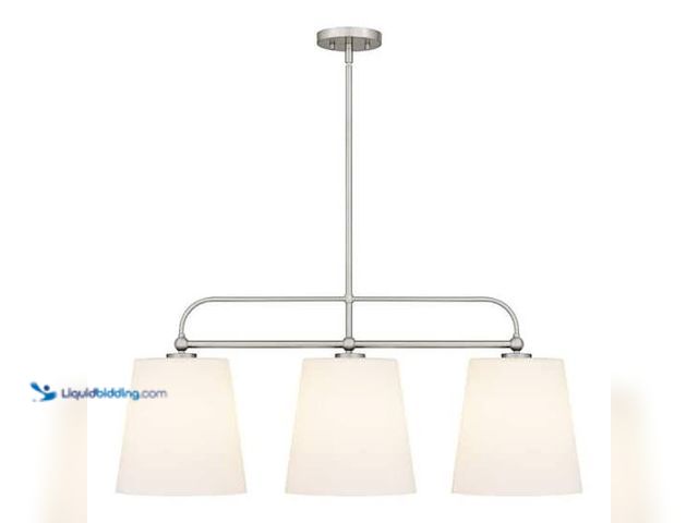 Lot 49-3564236 - DSI LIGHTING
Corbin 3-Light Brushed Nickel Linear Chandelier with White Opal Glass Shades Unused