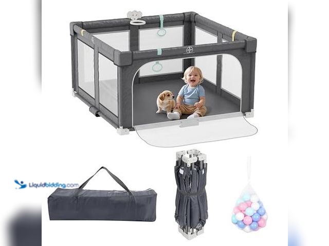 Lot 49-1557124 - Xilingol 50" X 50" Foldable Playpen, Portable Baby Play Yard with Carry Bag, Baby Gate Playpen with ...