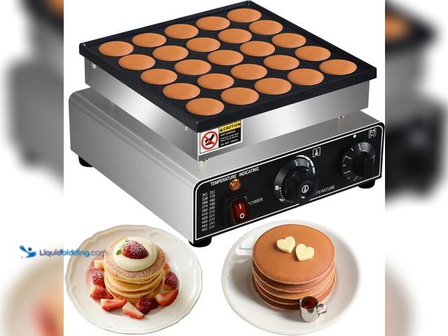 Lot 49-3527274 - 110V US Commercial 25PCS Mini Pancake Maker,950W Mini Dutch Pancake Maker,Non-stick,Dutch Poffertjes...