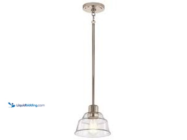 Lot 49-5476557 - KICHLER Eastmont 1-Light Polished Nickel Vintage Industrial Schoolhouse Kitchen Mini Pendant Hanging...