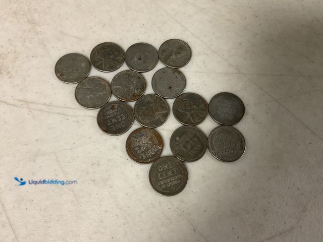 Lot 49-1505410 - LOT OF 15 WARTIME STEEL PENNIES FROM 1943 #COINS0122