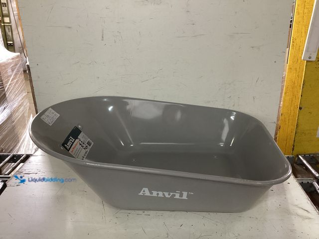 Lot 49-1630939 - BUCKET ONLY FOR Anvil 6 cu. ft. Steel Tub Wheelbarrow with Wooden Handles and Pneumatic Tire Model #...
