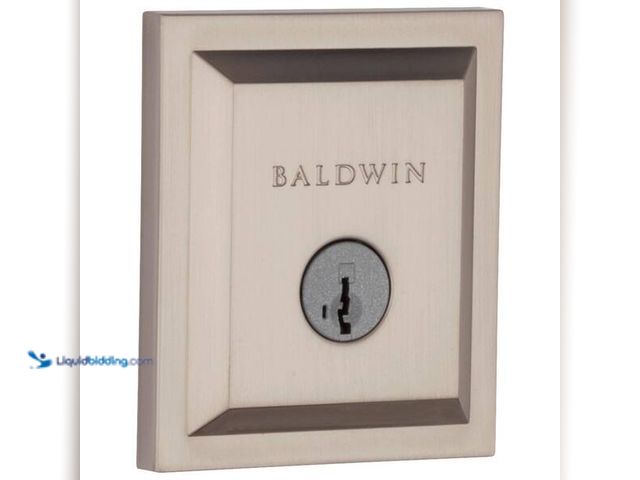 Lot 49-5452328 - Baldwin
Square Satin Nickel Low Profile Single Cylinder Deadbolt Featuring SmartKey Security. SKU #...