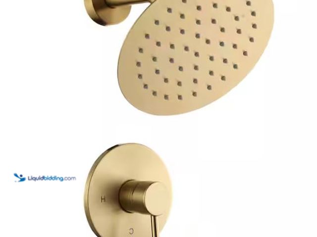 Lot 49-1518142 - WOWOW Single Handle 1-Spray Shower Faucet 1.8 GPM with High Pressure Valve in. Brushed Gold Model # ...