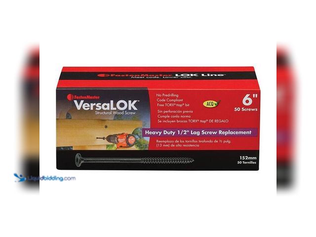 Lot 49-2024124 - FastenMaster VersaLOK 0.220 in. x 6 in. Torx Flat Head Wood Screw (50-Pack). Model # FMVLOK006-50. M...