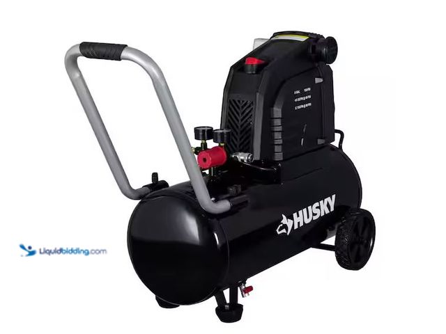 Lot 49-1572140 - Husky 8 Gal. 150 PSI Portable Electric Oil-Free Horizontal Hotdog Air Compressor with Rubber Wheels ...
