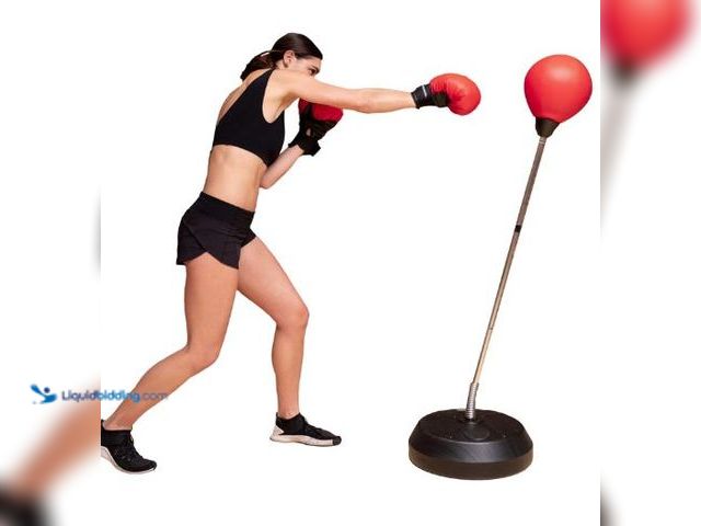 Lot 49-5436268 - Protocol Punching Bag with Stand - for Adults & Kids - Punching Bag with Stand Plus Boxing Gloves - ...