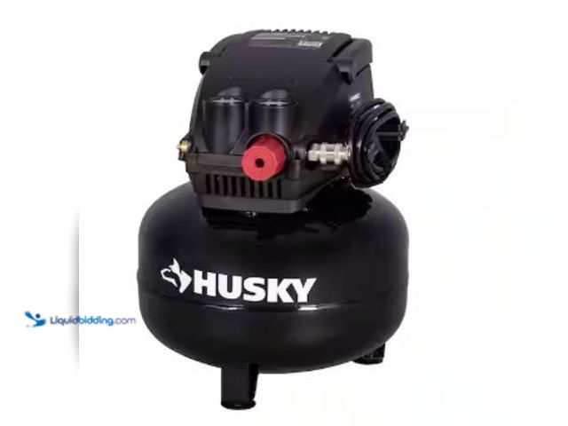 Lot 49-2022482 - Husky 3 Gal. 120 PSI Portable Electric Oil-Free Light Duty Pancake Air Compressor with Fold Down Han...