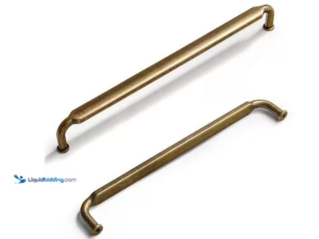 Lot 49-2020660 - Goo-Ki 12-Pack Distressed 10 in. (256mm) Vintage Antique Brass Zinc Alloy Cabinet Bar Pulls, Model #...