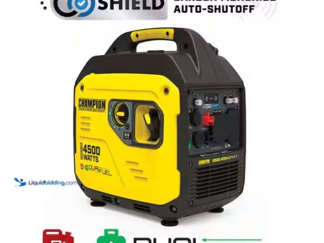 Lot 49-1627621 - Champion Power Equipment 4500/3250-Watt Recoil Start Gasoline/Propane Powered Dual Fuel Inverter Gen...
