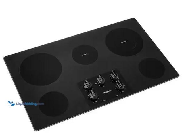 Lot 49-1623547 - Whirlpool 36 in. Radiant Electric Ceramic Glass Cooktop in Black with 5 Burner Elements including a ...