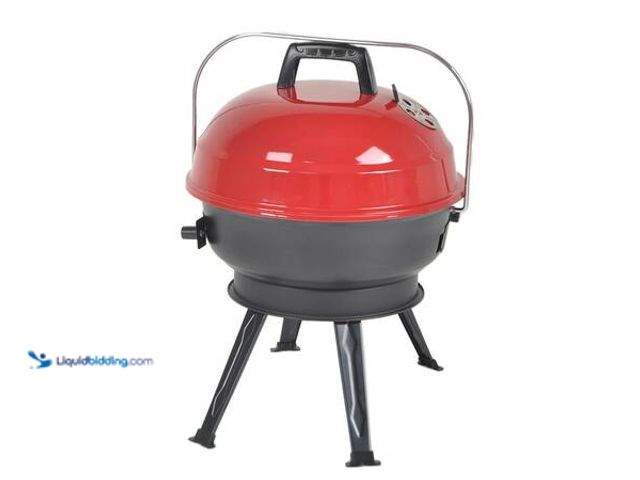 Lot 49-5553476 - 14 in. Portable Charcoal Grill in Red Model # CBT1702HDR UNUSED. SCUFFS AND SCRATCHES. TOP CHIPPED.