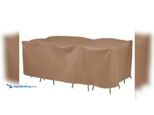 Lot 49-3539249 - Classic Accessories Duck Covers Essential 140 in. L Rectangle/Oval Patio Table and Chair Set Cover. ...