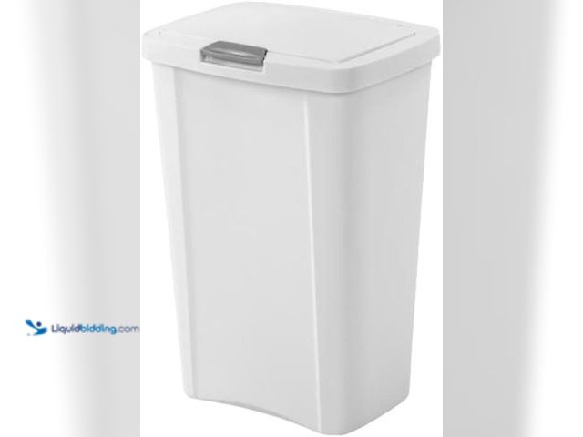 Lot 49-3527614 - STERILITE 10458004 Touch Can, White, 13 Gallon. Model: 073149104588. Unused