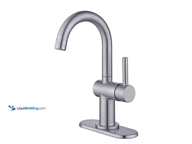 Lot 49-2006548 - Glacier Bay Dorind Single Hole Single-Handle Deck Mount High-Arc Bathroom Faucet in Brushed Nickel, ...