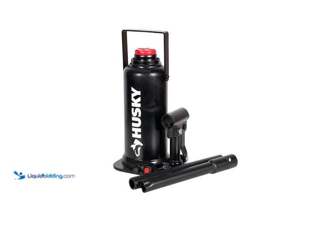 Lot 49-5552889 - Husky
12-Ton Welded Bottle Jack. Model # HPL12BW-ZDT-TH. Unused with attachments.