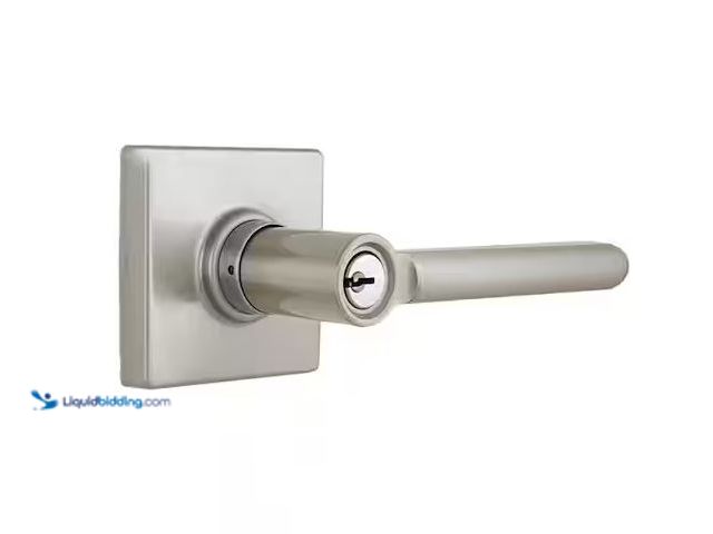 Lot 49-1568667 - Lot of (2) Defiant Tonebridge Satin Nickel Keyed Entry Door Handle with Square Rose Model # 32LS3X20...