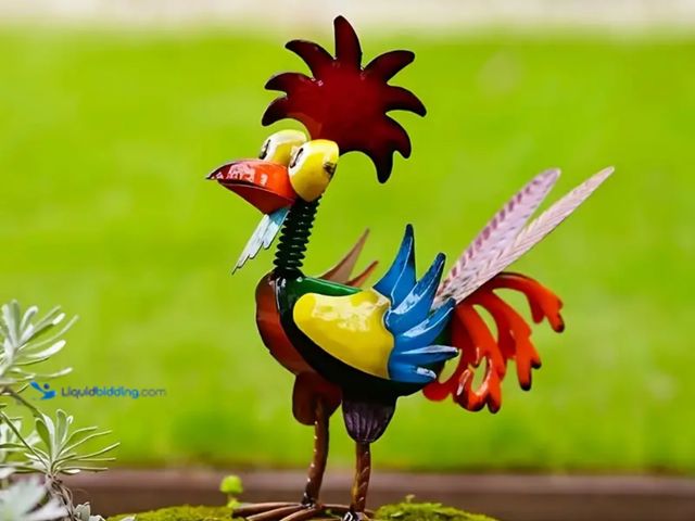Lot 49-1816690 - New Metal Rooster Statue 6.2'' X 8.6''