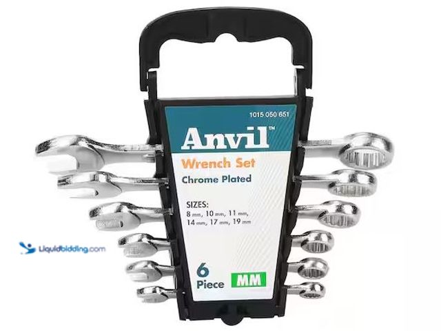 Lot 49-5561000 - Anvil
6-Piece Metric Combination Wrench Set with Case, Factory Sealed