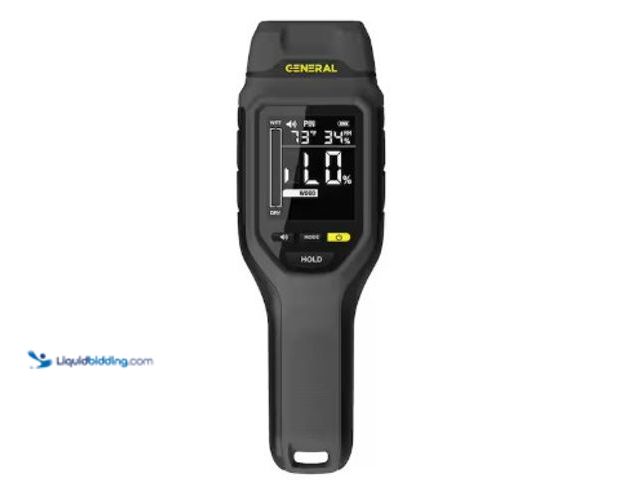 Lot 49-2025700 - General Tools Pin Moisture Meter with Backlit Display for Wood, Drywall, and Building Materials, Mod...