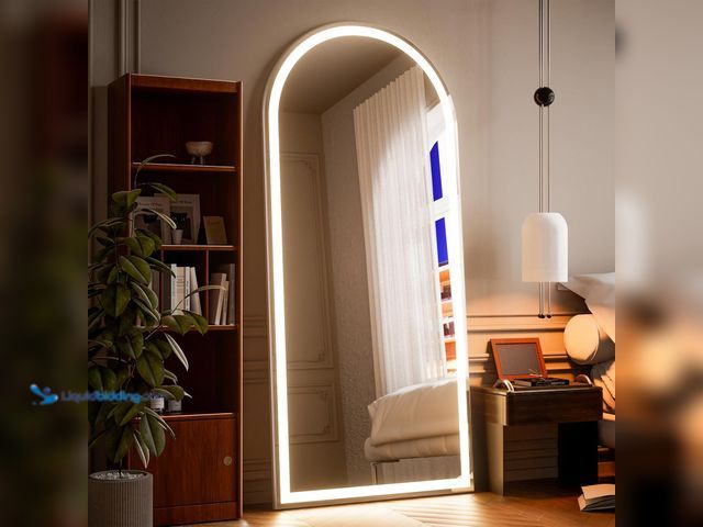 Lot 49-5437417 - Arched LED Mirror Full Length - 65" x 26" Mirror Full Length with Light, Wall Mounted Full Body for ...