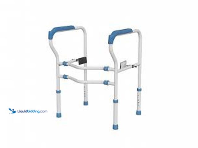 Lot 49-5415186 - HOROW 21 5/8 in. to 24 in. W x 25 5/8 to 30 5/16 in. L Adjustable Height and Width Toilet Safety Rai...