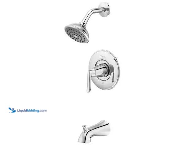 Lot 49-1568396 - Pfister Willa Single Handle 1-Spray Wall Mount Tub and Shower Faucet 1.8 GPM 4.4 in. Polished Chrome...