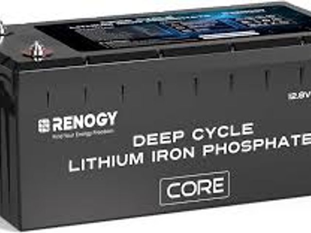 Lot 49-5411802 - Renogy 12V 100Ah Lithium LiFePO4 Deep Cycle Battery Rechargeable BMS Backup Power Self-Heating Troll...