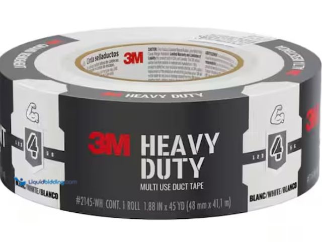Lot 49-1519170 - (4) 3M 1.88 in. x 45 yds. Heavy Duty White Duct Tape (1Roll), Model # 2145-WH-12C, Unused.  Ref#HDPA...