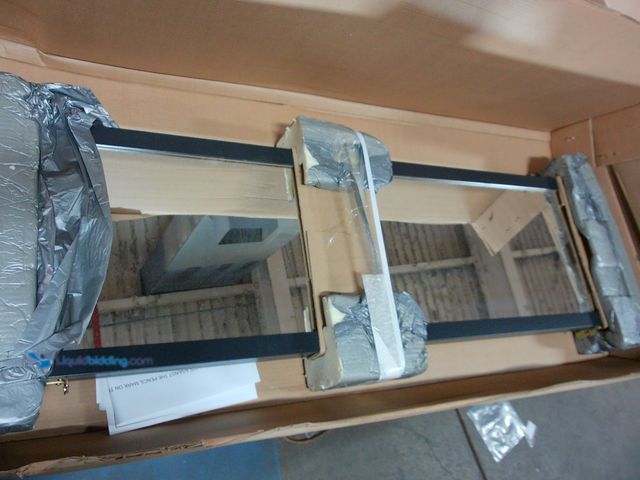 Lot 49-1547608 - mirroetk triple view professional over the door dressing mirror with 4 mirrors black, Model# 3vu1448...