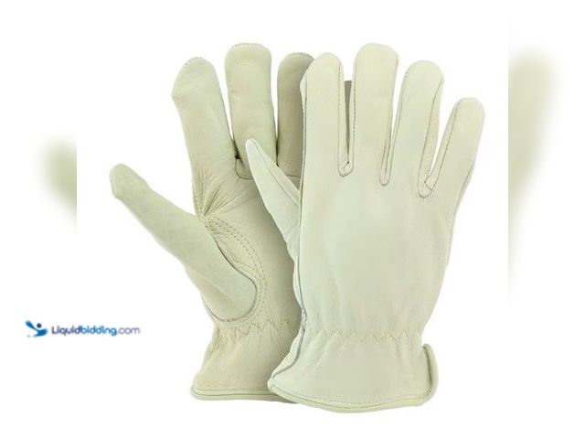 Lot 49-1567523 - Lot of (4) pairs PIP Pro Safety Men's Sz. Large Cowhide Leather Work Gloves, Water Resistant, Model ...